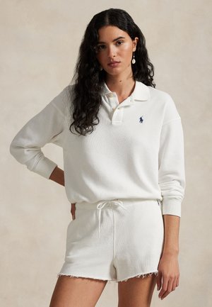 Polo Ralph Lauren LIGHTWEIGHT FLEECE LONG-SLEEVE POLO - Φούτερ - white