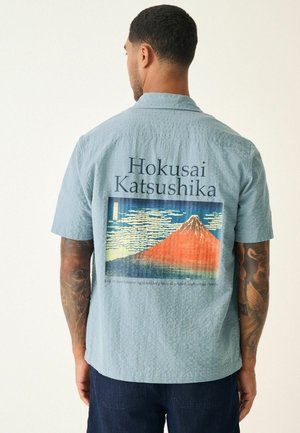 REGULAR FIT PRINTED SHORT SLEEVE - Shirt - blue