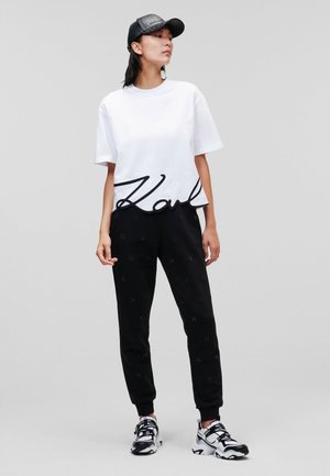 KARL LAGERFELD SIGNATURE HEM - T-shirt print - white