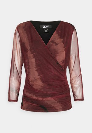 DKNY TOP - Ilgarankovis viršutinės dalies drabužis - black/pecan multi