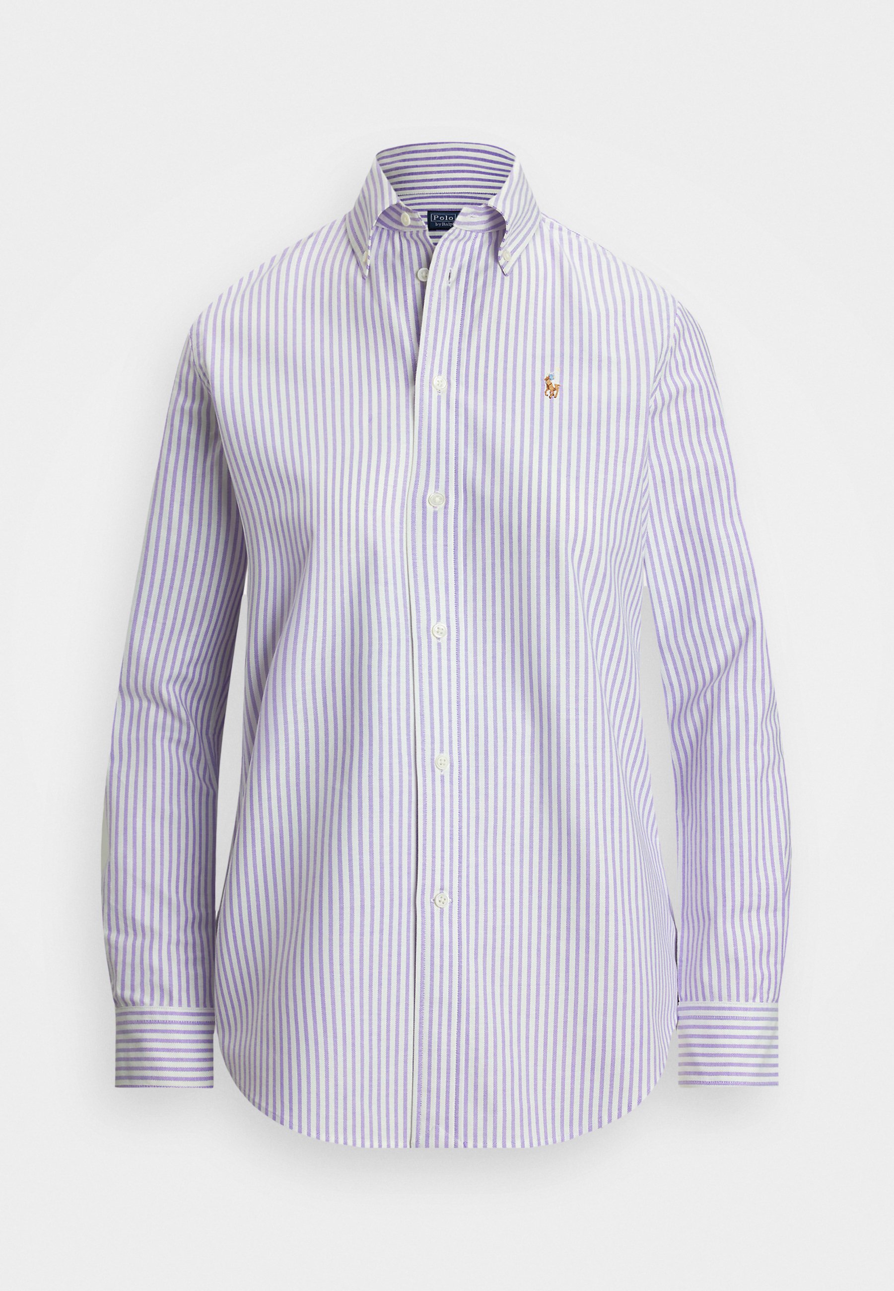 売れ筋商品|||ラルフローレン シャツ レディース トップス STRETCH SLIM FIT STRIPED OXFORD SHIRT - Button-down blouse - white/purple Stretch Slim Fit Striped Oxford Shirt