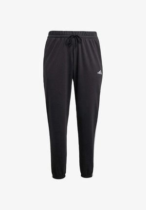 Pantaloni sportivi neri con vita elasticizzata e cordino regolabile. Presentano una vestibilità slim, polsini a coste e un accento del logo bianco.