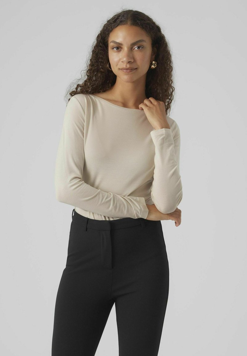 Vero Moda oversized striped shirt with pockets in white
