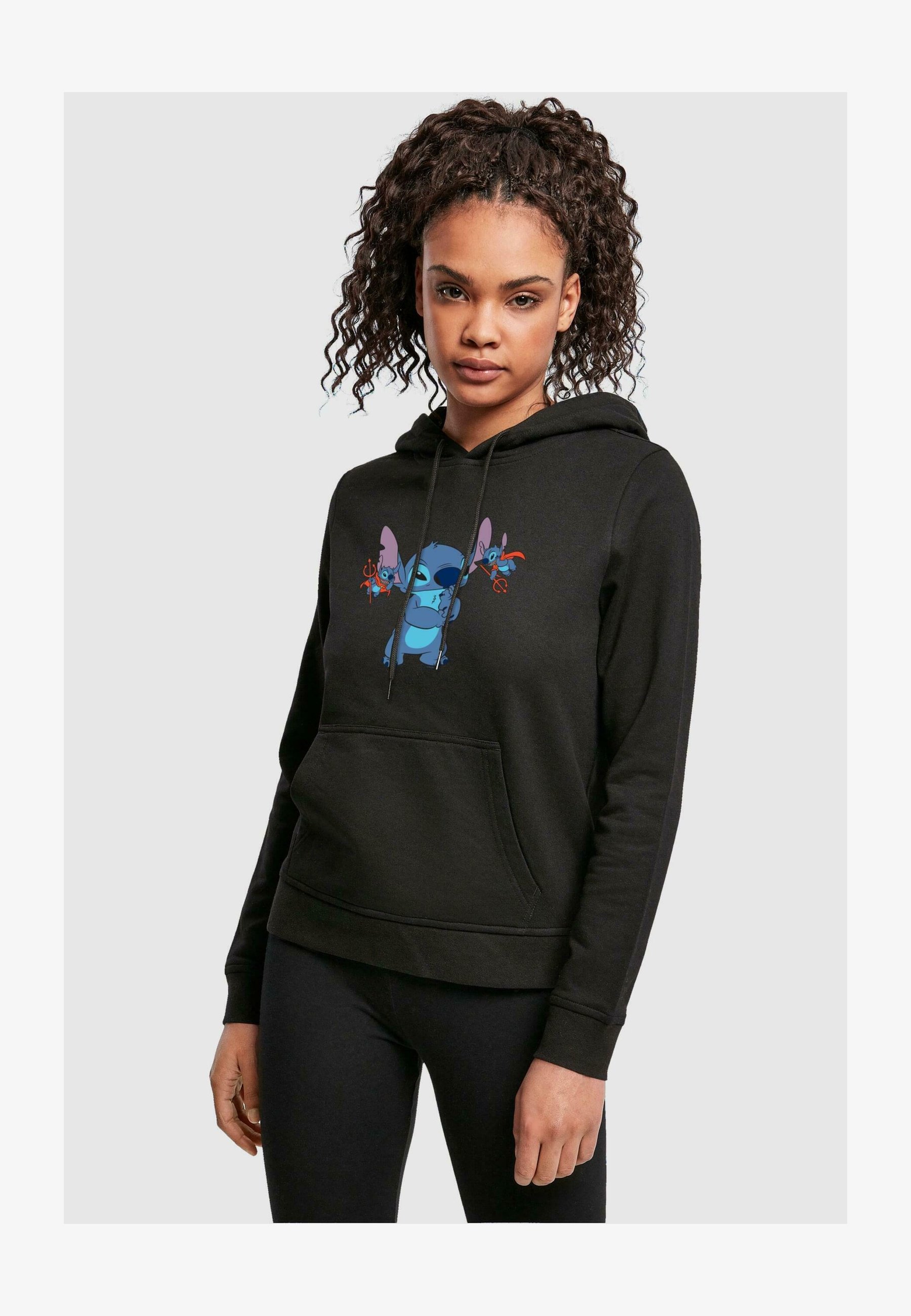 Felpa Con Cappuccio Donna Lilo & Stitch Aloha - Nera/Grigia, Cotone E Poliestere, EMP Exclusive