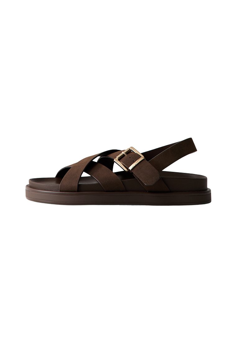 New Look MULTI STRAP CHUNKY FLAT - Sandals - rust/brown - Zalando