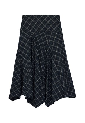 Koton, PLAID MIDI  - Jupe trapèze - dark blue