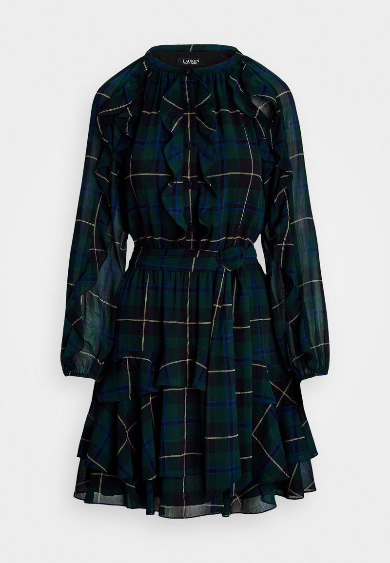 Lauren Ralph Lauren PLAID RUFFLE TRIM GEORGETTE TIERED DRESS - Shirt dress - blue/black/green/black - Zalando.ie Lauren Ralph Lauren PLAID RUFFLE TRIM GEORGETTE TIERED DRESS - Shirt dress - blue/black/green/black - Zalando.ie