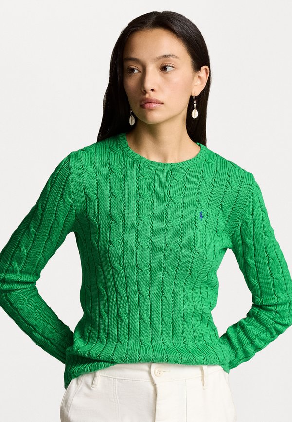 CABLE KNIT COTTON CREWNECK SWEATER - Jumper - grün