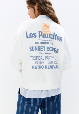 PULL&BEAR GRAPHIC LABEL - Melegítőfelső - white