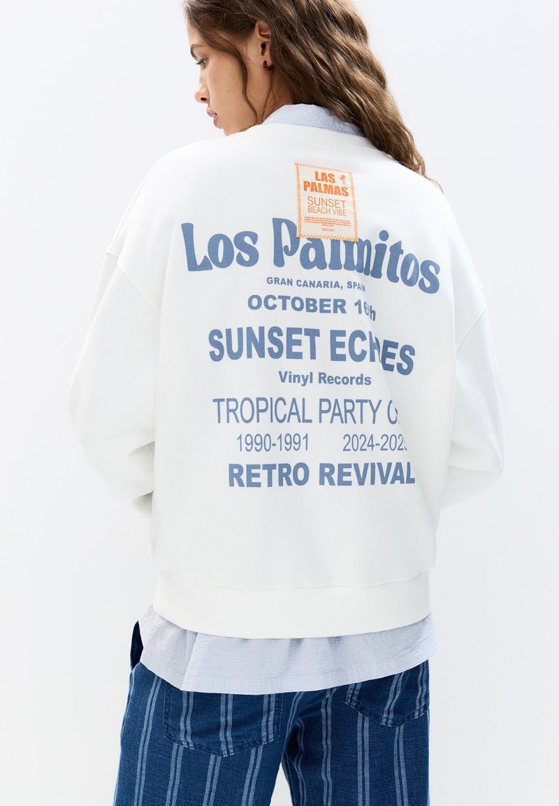 PULL&BEAR GRAPHIC LABEL - Felpa - white