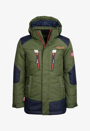 TROLLKIDS, Winterjacke - forest green flame orange