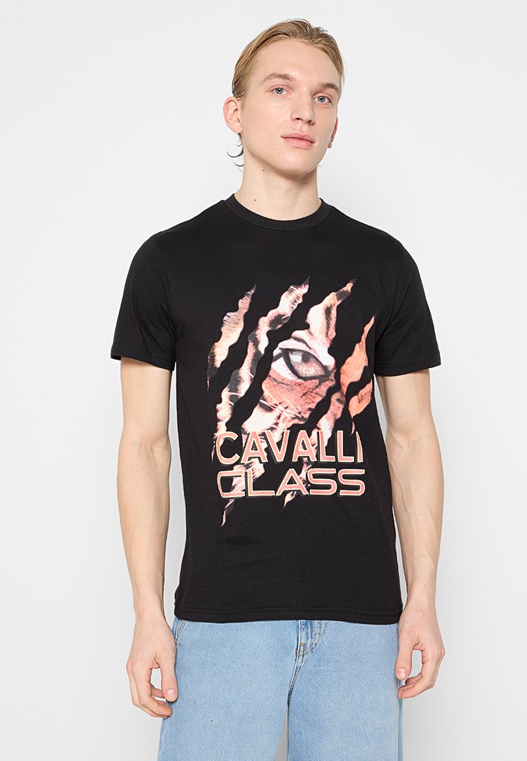 Cavalli Class T-shirt print zwart