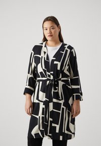 Vero Moda Curve - VMCEASY SHORT KIMONO - Summer jacket - black/white Thumbnail Image 1