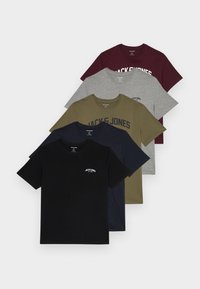 JJJOSH PLUS TEE 5 PACK - T-shirt imprimé - port royale/black/dark navy/dusty olive