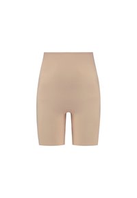 Shorts modellanti alta vita in color carne, con lunghezza fino a metà coscia, progettati per una silhouette liscia e supporto.