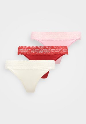 3-PACK DITSY LACE TANGA THONG - Tanga - bonita pink/ivory/dark magma