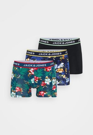 JACFLOWER TRUNKS 3 PACK - Chiloți boxer - black/bardaboes cherry/maritime blue