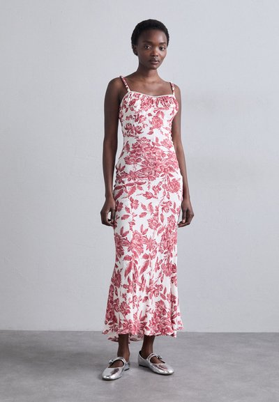 sandro JOSELLE - Robe longue - blanc/rouge