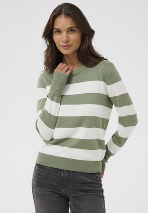 KALIZZA STRIPED KNIT PULLOVER - Trui - seaspray   chalk wide stripe
