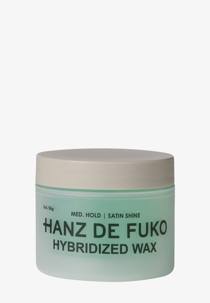 Słoik Hanz de Fuko Hybridized Wax o średnim utrwaleniu i satynowym połysku, miętowo-zielony pojemnik i jasnoszara pokrywka.