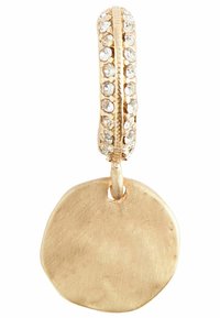 Next HAMMERED COIN DROP PAVE HOOP EARRINGS - Uhani - gold tone