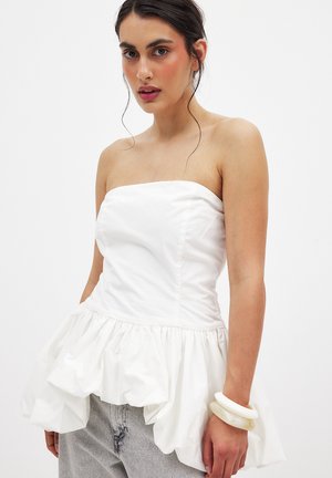 BUBBLE HEM BANDEAU - Toppi - white