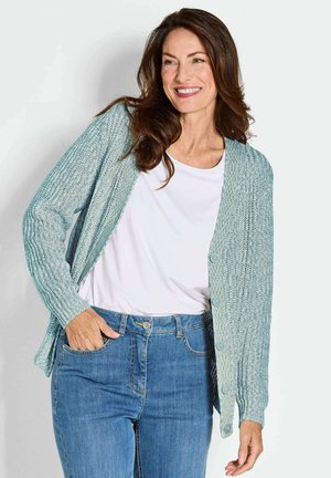 Vest - green white patterned