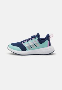 adidas Performance - FORTARUN 2.0 CLOUDFOAM LACE - Competition running shoes - dark blue/silver metallic/semi flash aqua Thumbnail Image 1