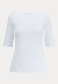 STRETCH COTTON BOATNECK TEE - T-shirt básica - bianco