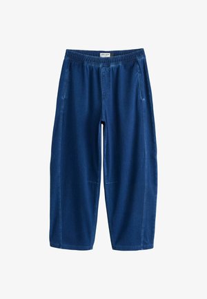 Next, PETITE FIT - BARREL LEG DENIM JERSEY TROUSERS - Wide leg - dark blue
