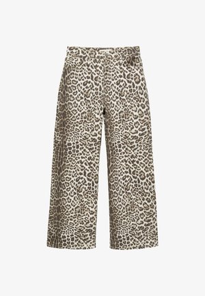 PULL&BEAR, MID-WAIST ANIMAL PRINT - BAGGY JEANS - Jean baggy - brown