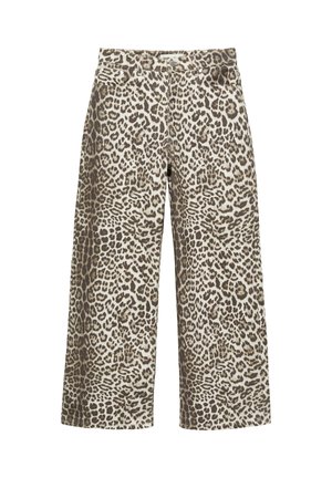 PULL&BEAR, MID-WAIST ANIMAL PRINT - BAGGY JEANS - Jean baggy - brown