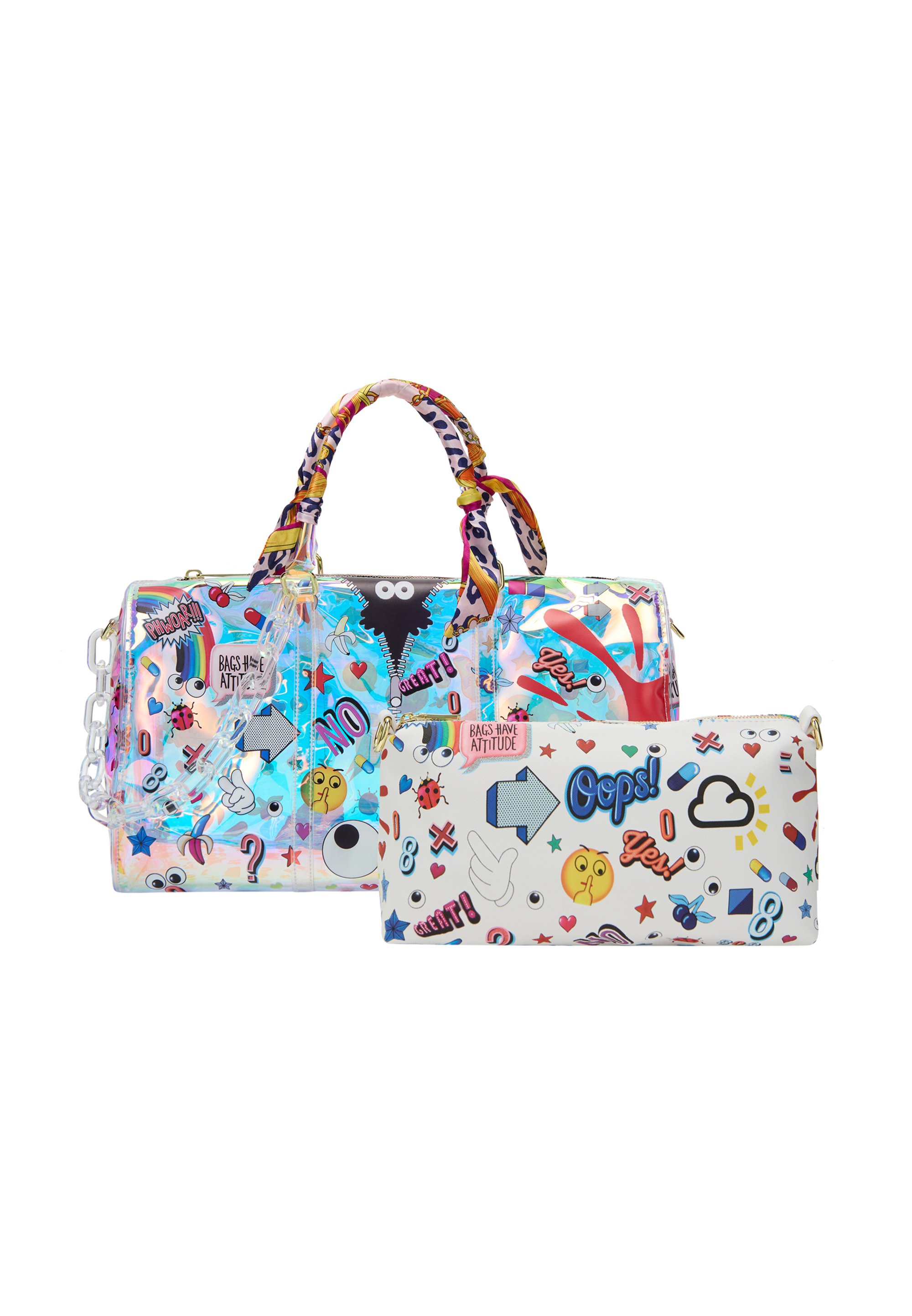 Borsetta Pochette Bianca E Blu Pochette Bianca Di Vernice Lucida