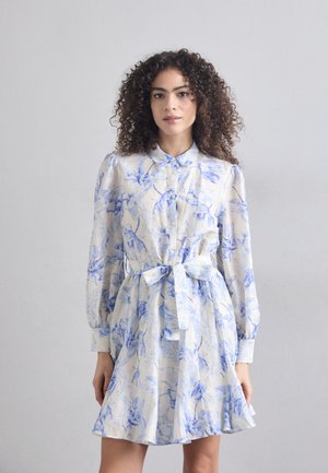 Maje RUBARBELA - Rochie tip cămașă -  bleue/écru