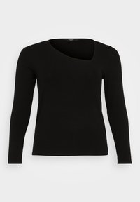 VMCCARINA ASYMMETRIC  - Tops ar garām piedurknēm - black