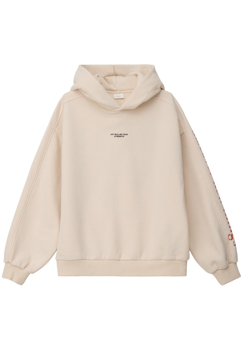 s.Oliver MIT WEICHER INNENSEITE - Sweat à capuche - helles sand