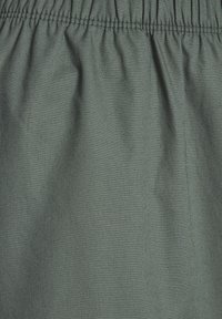 Hame elastisella vyötäröllä hillityn vihreässä puuvillakankaassa. Sisältää rypyt vyötäröllä ja tasaisen tekstuurin, jossa on hienovarainen kiilto.