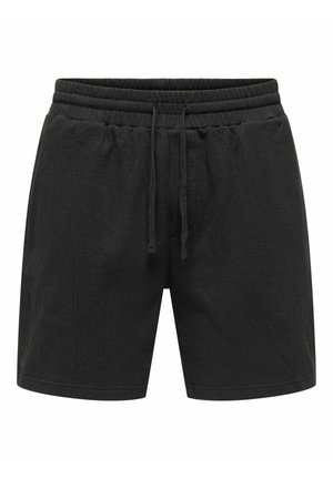 Mustad igapäevaseks kandmiseks mõeldud vabaajapüksid, millel on elastne vöökoht ja reguleeritav pael ning küljetaskud, pakkudes mugavust.