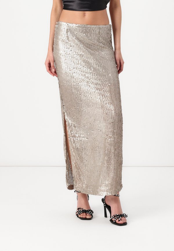 NMSHAKIRA LONG SIDE SLIT SKIRT - Maxirock - safari