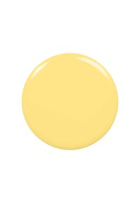 Grosse tache de peinture jaune, forme ronde, finition brillante, texture lisse, couleur opaque, variation minimale de teinte, sans motifs ni accents visibles.