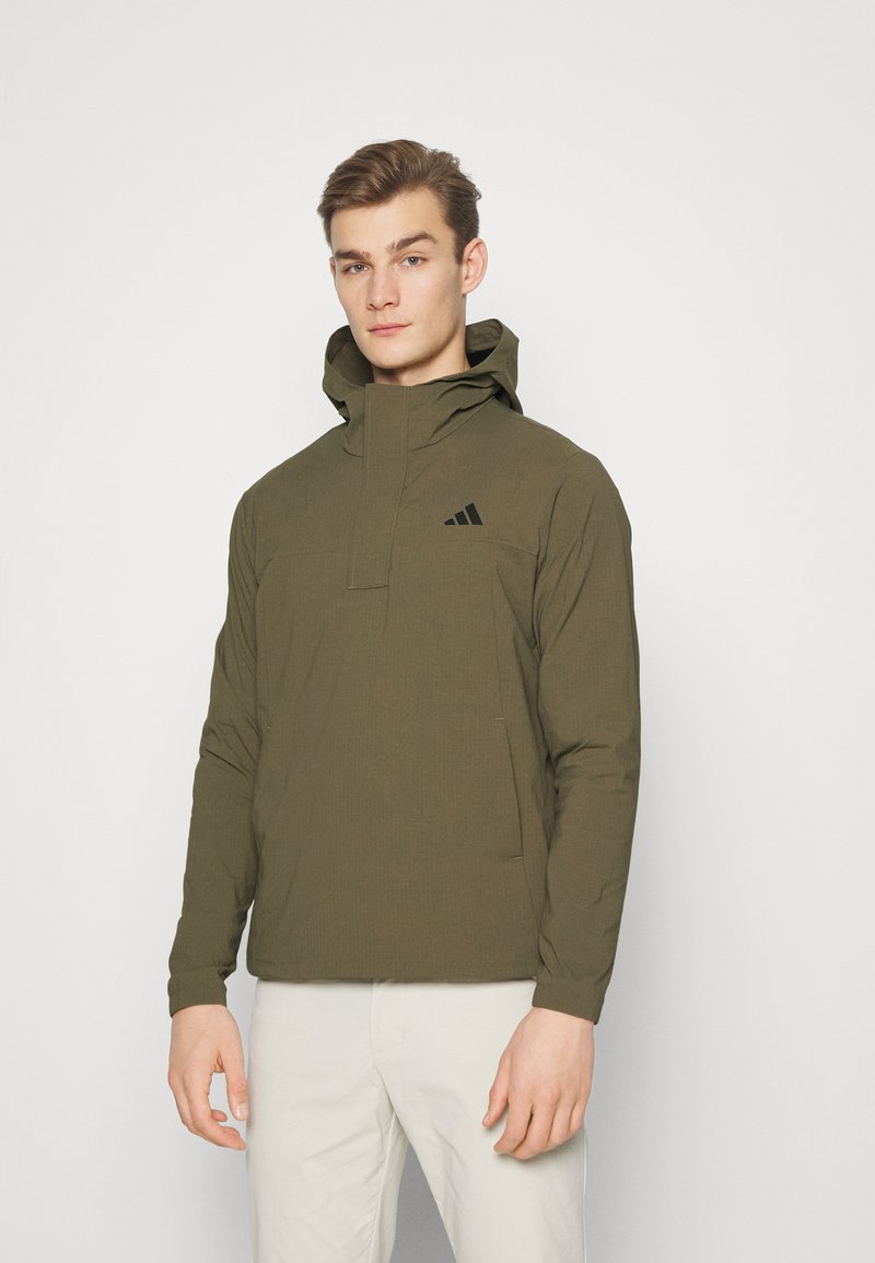 adidas Golf MENS RIPSTOP QUARTER ZIP HOODIE Hardshelljacke olive strata/oliv Zalando.at