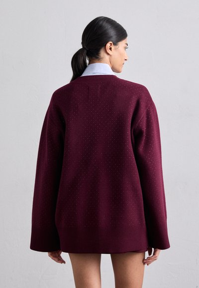 sandro CARDIGAN LOOK SURCHEMISE - Adīta jaka - bordeaux