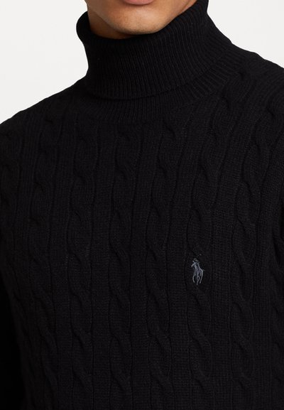 Polo Ralph Lauren CABLE WOOL CASHMERE ROLL NECK JUMPER - Πουλόβερ - black
