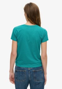 Superdry & Co PUFF - Print T-shirt - ocean green marl