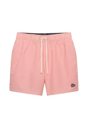 Superdry & Co, SEER SUCKER 15-INCH - Short de bain - sugar coral white thin stripe