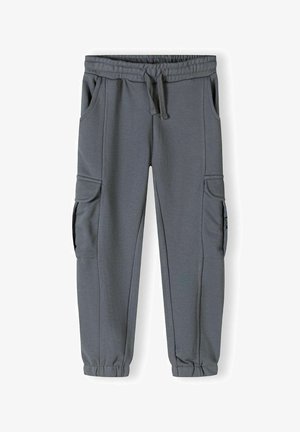 Hallid hallid jooksupüksid pehmest kangast, millel on elastne vöökoht, pael ja küljetaskud, ning elastsed äärised pahkluude juures.