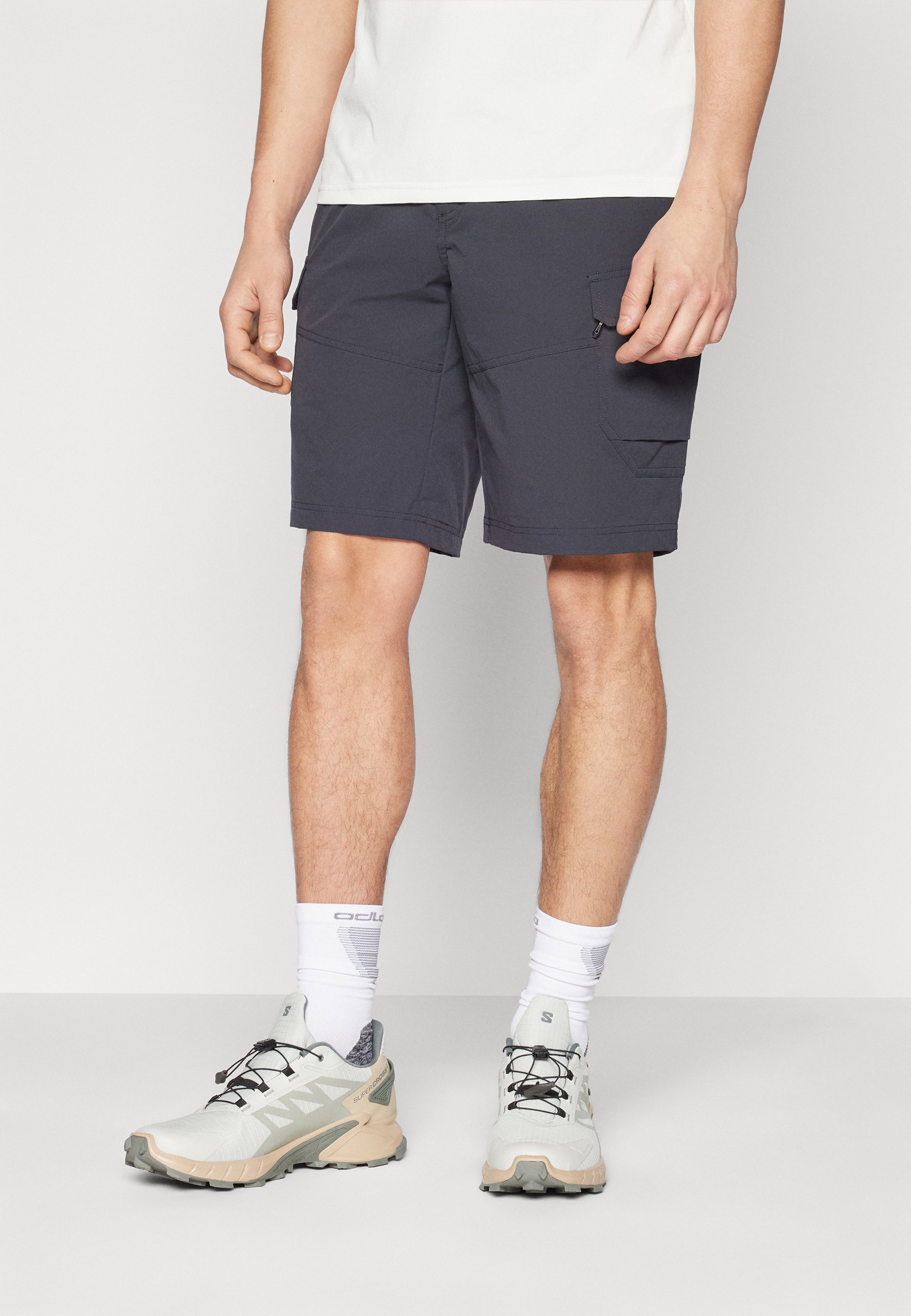 Pantaloncini Pile Due Tasche Pantaloncini Da Allenamento Uomo In Pile - Con 2 Tasche, Vita Elastica, Per Palestra/Estate Pantaloncini Gym Jogging Grigio