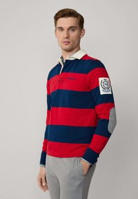 Façonnable IQON STRIPE RUGBY - Poloshirt - berry red