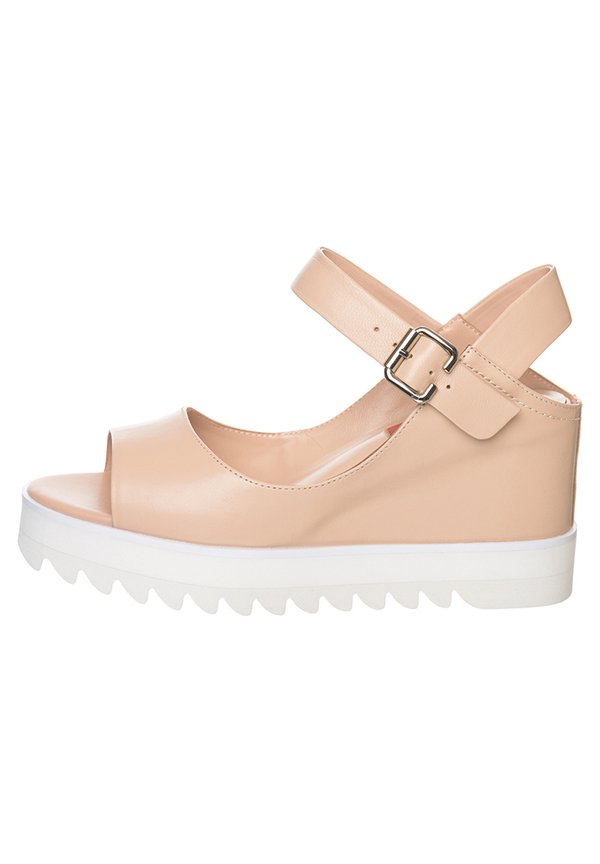 Keilsandalette - apricot