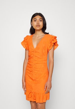 Colourful Rebel ZORAH BRODERIE DRESS - Vapaa-ajan mekko - bright orange